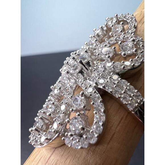 CZ cocktail ring In sterling silver size 9.5 - Picture 10 of 10